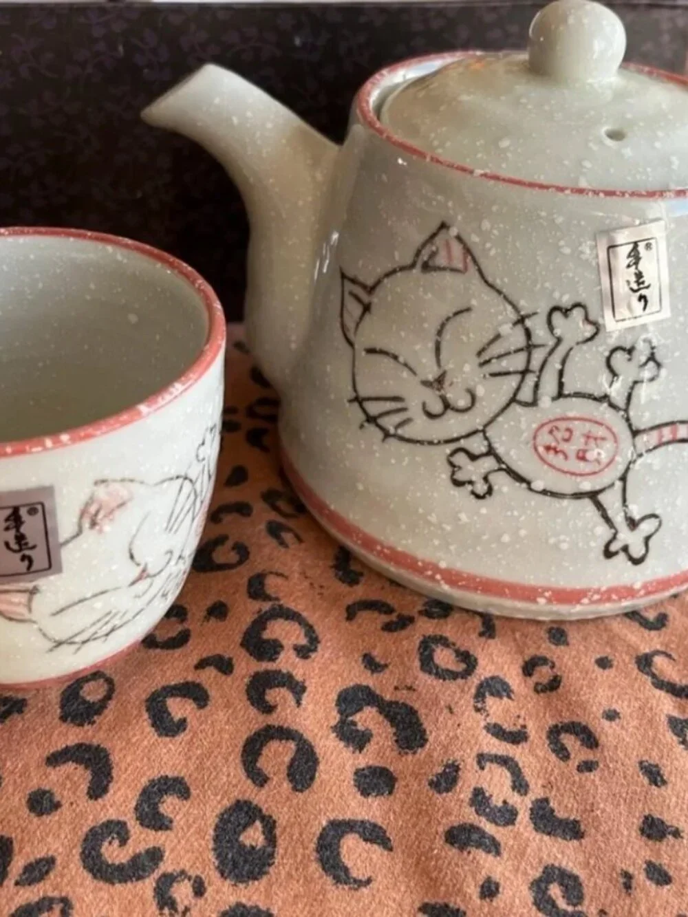 Nagoya Ye Hwa Ceramicware Japanese Hand Painted Cat Tea Set